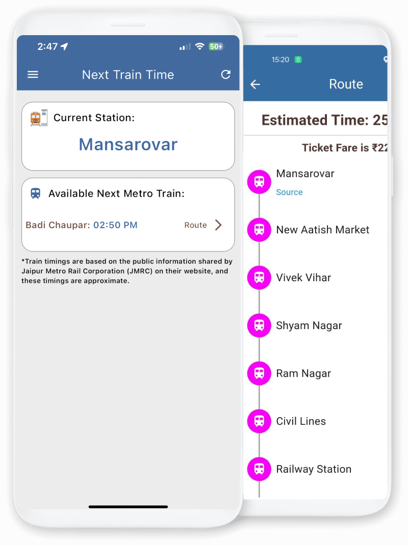 Jaipur Metro Timetable